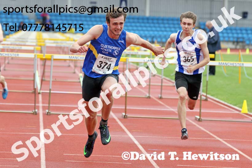 Mens under-20s 110 metres hurdles, Northern Senior and Under-20s Champs., SportsCity, Manchester. Photo: David T. Hewitson/Sports for All Pics